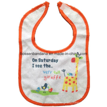 OEM Produce Customized Design Printed Cute Cartoon Cotton Terry Infant Baby Bibs